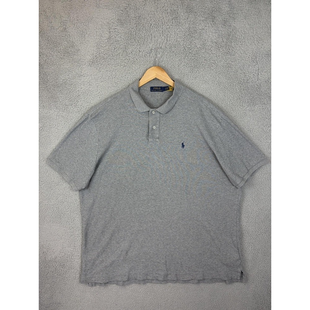 Polo Ralph Lauren Polo Shirt Mens XL Gray 100% Cotton Knit Logo Golf Casual Mens